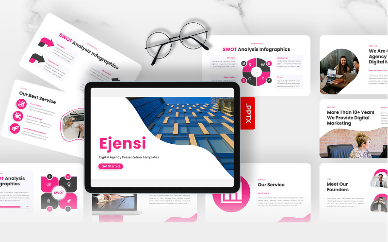 Ejensi – Шаблон PowerPoint для цифрового агентства