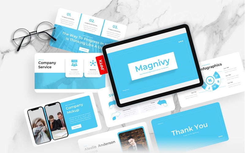 Magnivy - SEO Marketing PowerPoint šablona