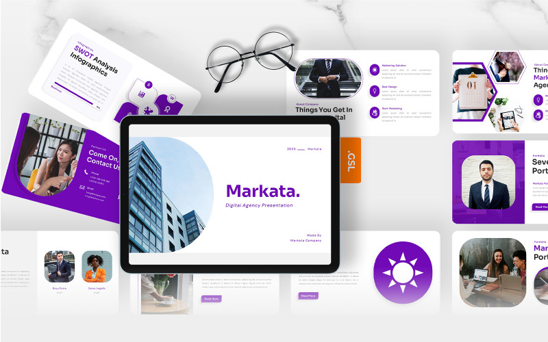 Markata - Digital Agency Google Slides Mall