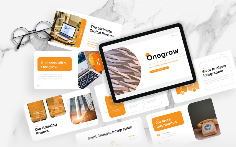Onegrow - Modello di presentazioni Google per marketing SEO