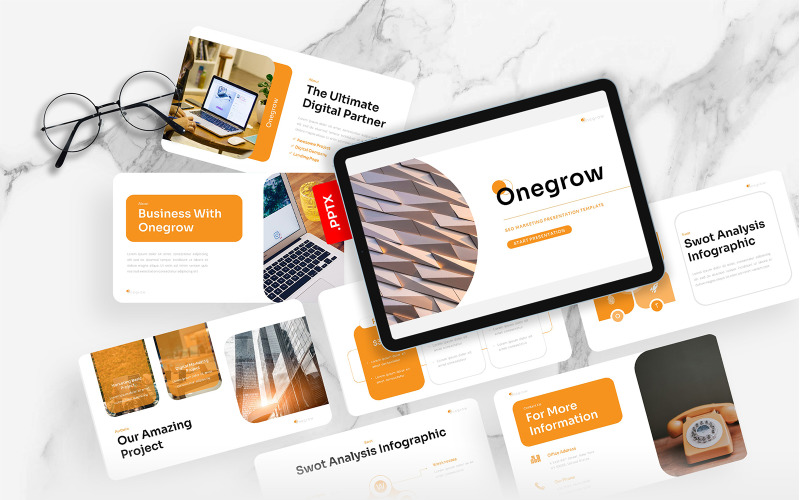 Onegrow – Шаблон PowerPoint для SEO-маркетинга