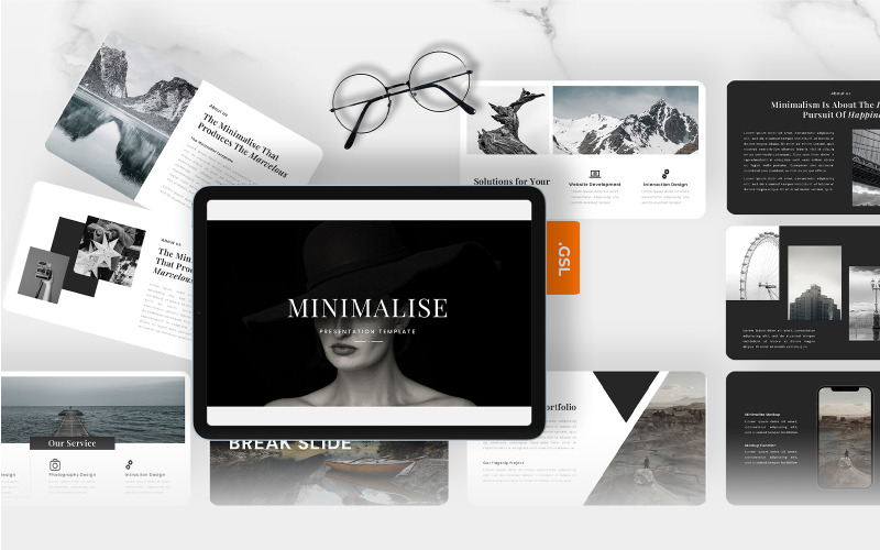 Réduire – Modèle minimal de diapositives Google