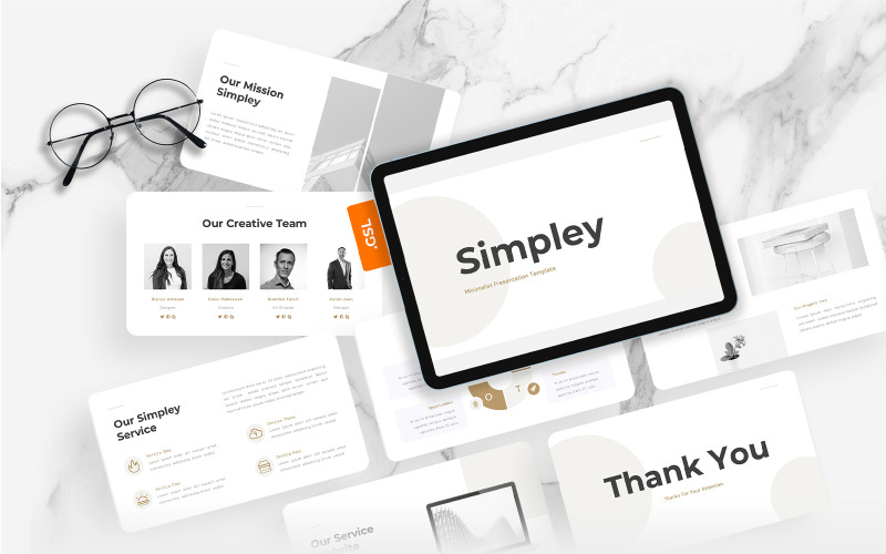 Simpley – Minimalistische Google Slides-Vorlage