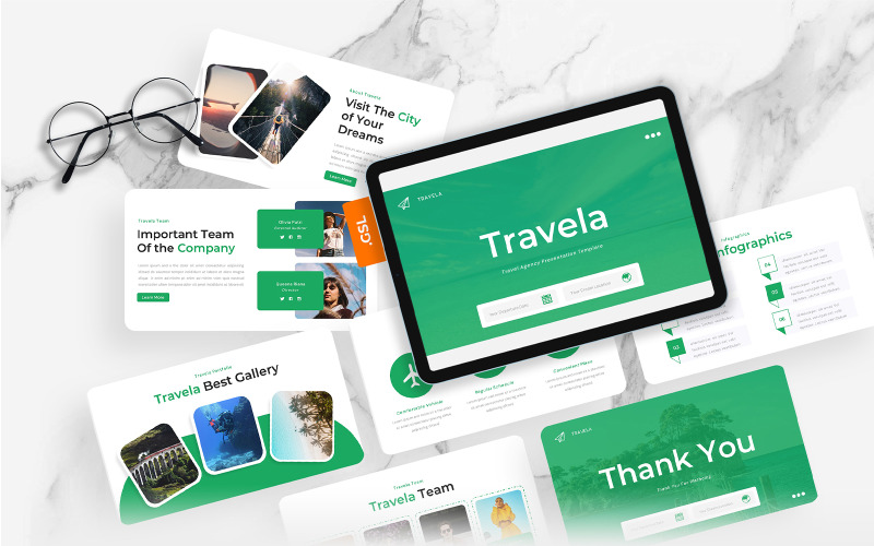 Travela - Plantilla de diapositivas de Google para agencias de viajes