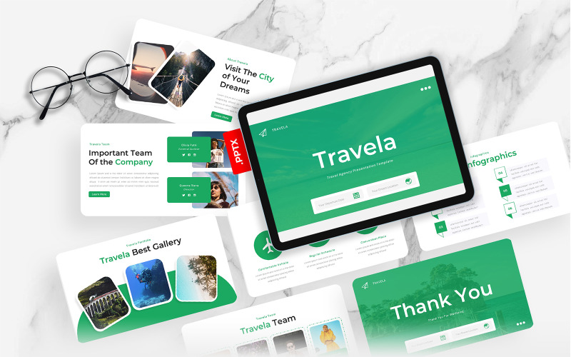 Travela – PowerPoint-Vorlage für Reisebüros