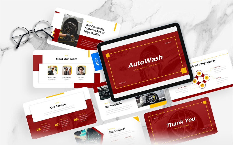 AutoWash - Šablona hlavní myšlenky mytí auta