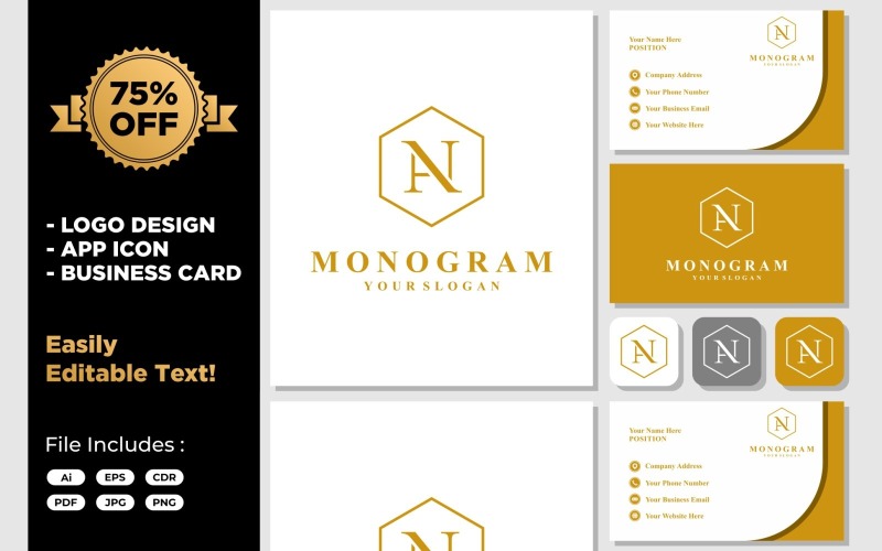 Lettere UN Logo monogramma di lusso