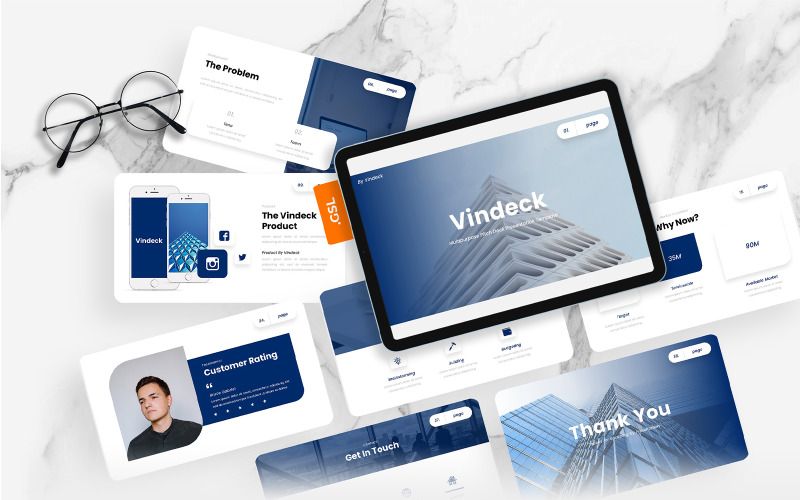 Vindeck – Multipurpose Pitch Deck Google Slides Mall