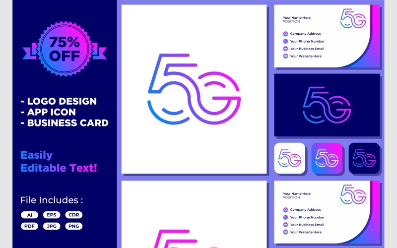 5G Hızlı İnternet Yenilik Logo Tasarımı