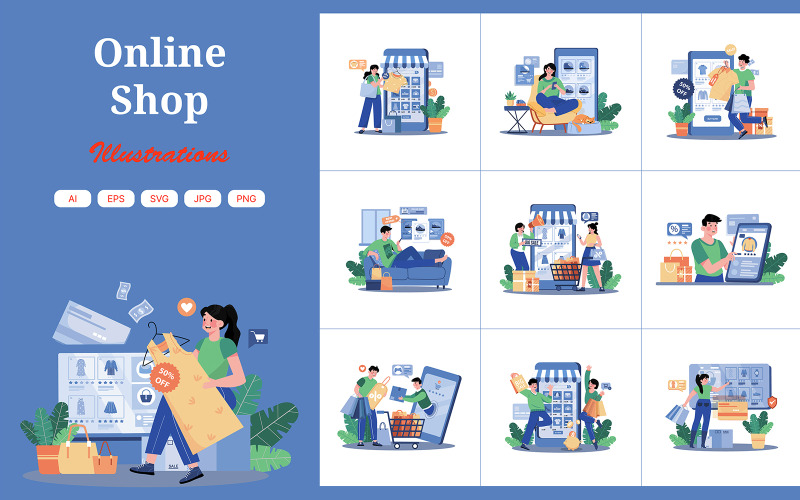 M648_Pacote de ilustrações da loja online 1