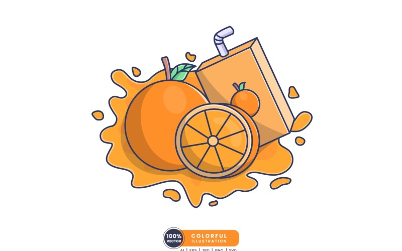 Orange and Juice Illustration