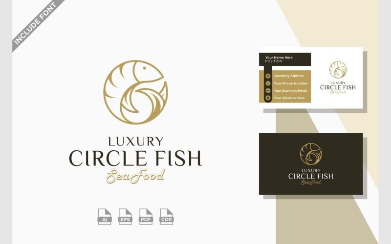 Fish Circle lyxig minimalistisk logotyp