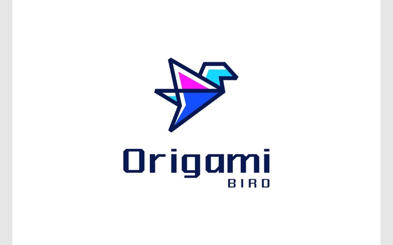 Fly Bird Origami Geometric Logo