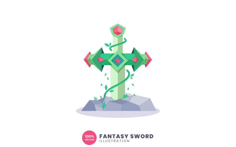 Ilustración de espada de fantasía