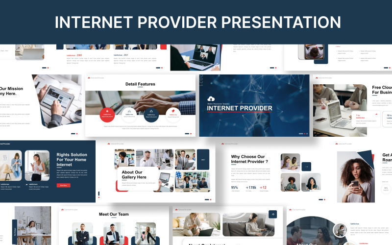 Internetprovider Google Slide Template-presentatie