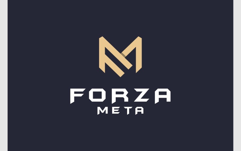 Letter FM MF Initials Geometric Masculine Monogram Logo