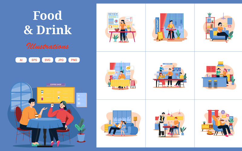 M600_Mat och dryck Illustration Pack