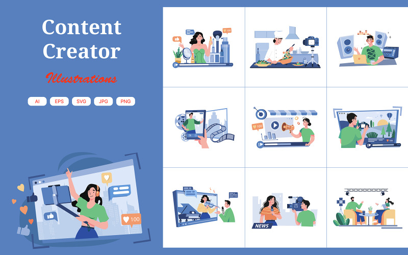 Pacote de ilustração 2 do criador M630_Content