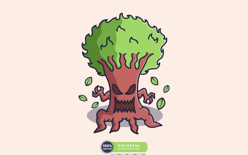 Tree Monster Vector Illustration 378207 TemplateMonster