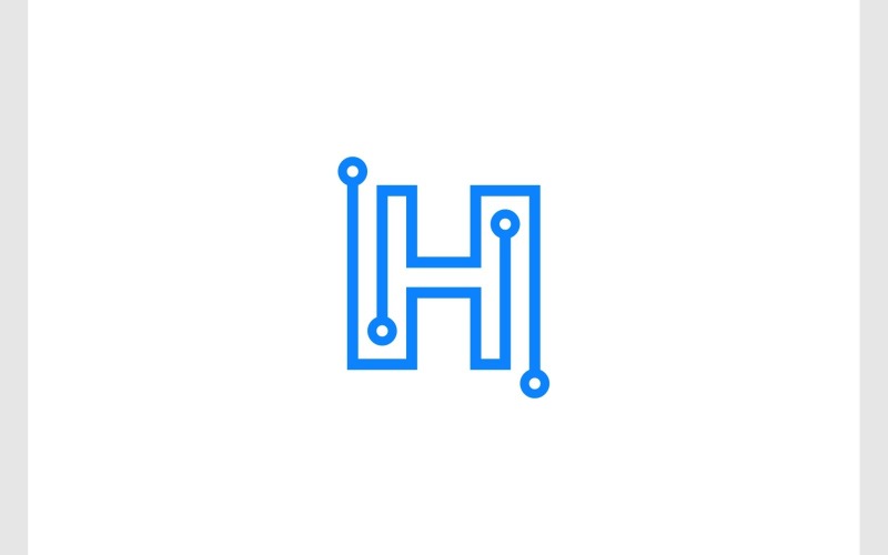 Bokstaven H Kretsteknologi Logotyp