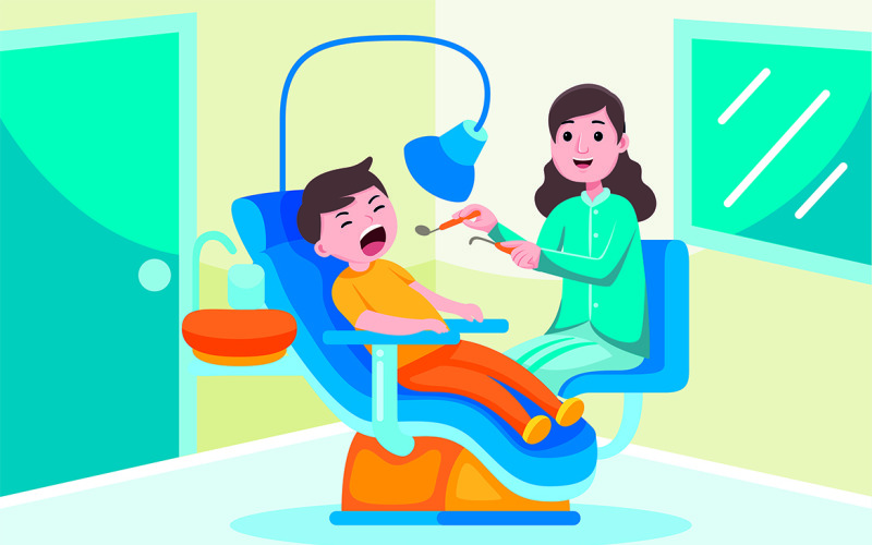 Векторная иллюстрация профессии стоматолога