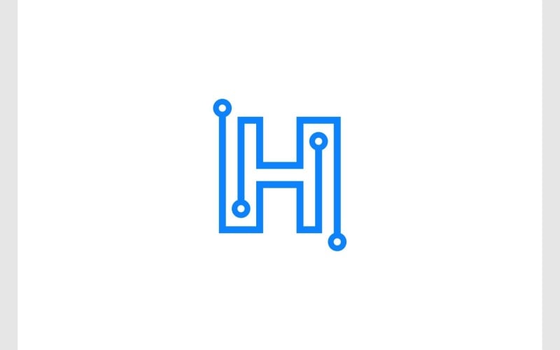 Letra H Logotipo Da Tecnologia De Circuito