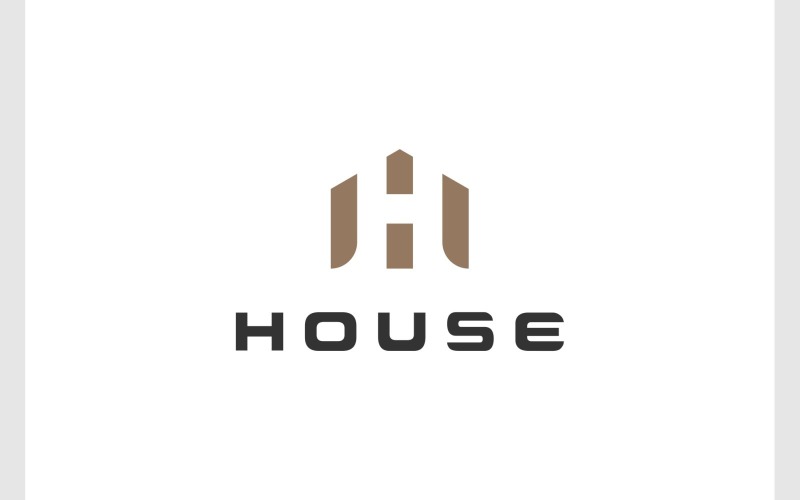 Letter H Home Huis Eenvoudig Logo