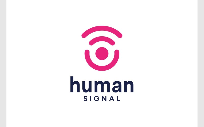 Logo sans fil de signal de personnes humaines