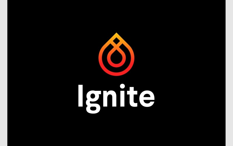 Ontsteek vuur heet eenvoudig logo