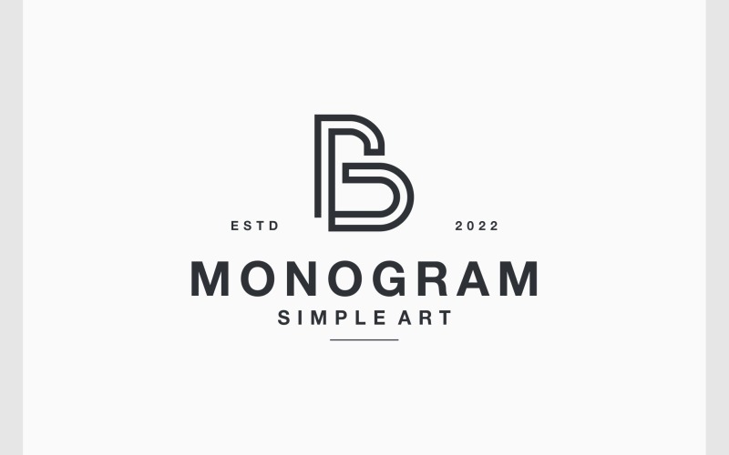 Písmeno GB BG Jednoduché Monogram Logo