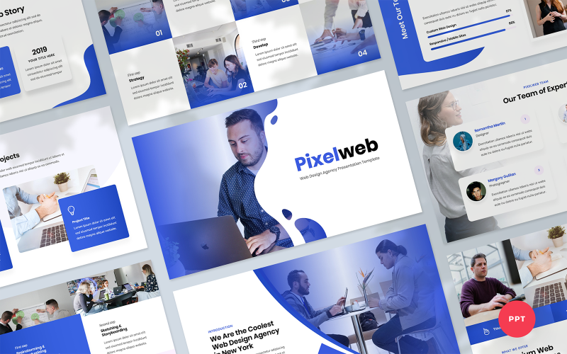 Pixelweb - Presentatiesjabloon voor webontwerpbureau
