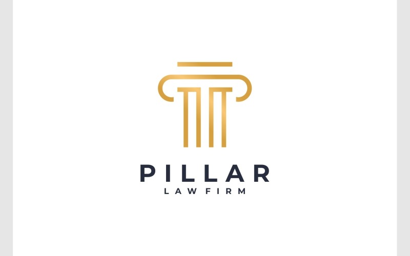 Золотой роскошный логотип Pillar Law