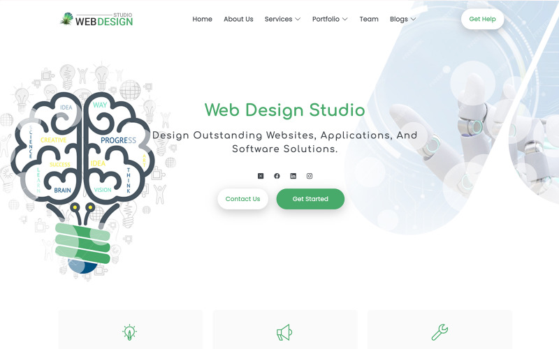 DesignSoft - Šablona webových stránek pro společnost poskytující obchodní služby a webdesignové studio