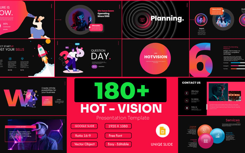 Modèle de présentation de diapositives Google Hot-Vision