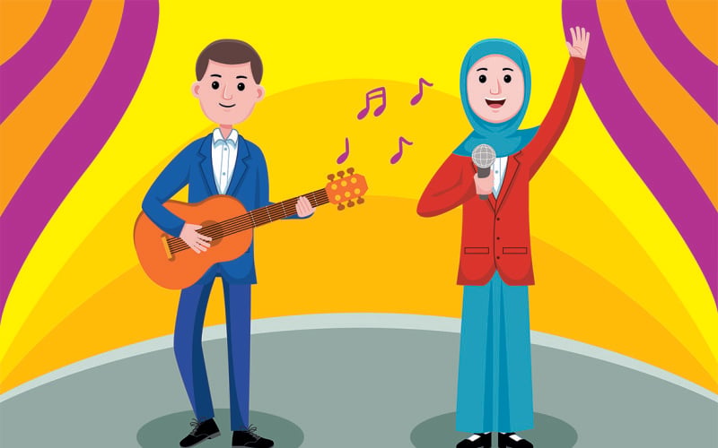 Illustrazione vettoriale di professione di musicista