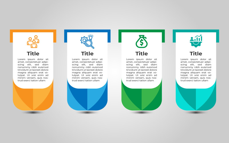 Fyra steg vektor infographic element design.