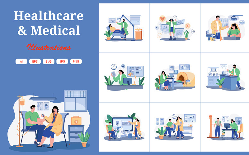 M554_Здравоохранение и медицина, набор иллюстраций 1