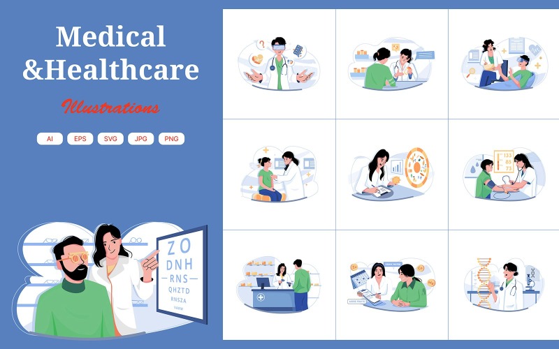 M558_Paquete de ilustraciones médicas y sanitarias