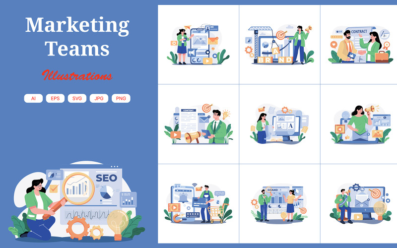 M561_Marketing Teams Illustrationspaket 2