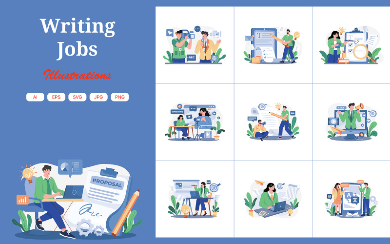 M567_Пакет иллюстраций «Писательская карьера»