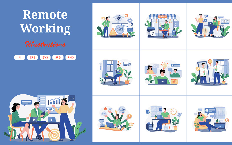 M574_Remote Working Illustration Pack