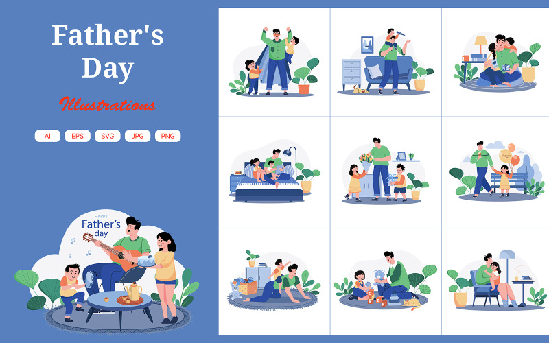 M578_Paquete de ilustraciones del Día del Padre