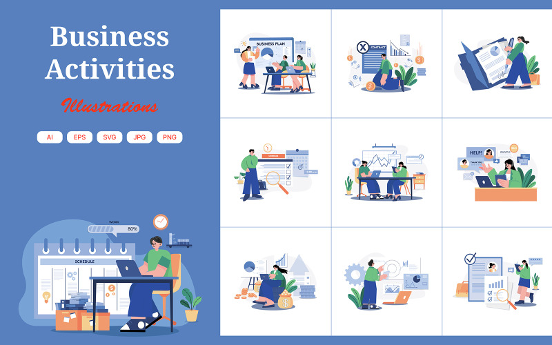 M579_Pacote de ilustrações de atividades empresariais
