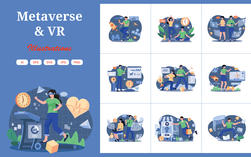 Pacchetto illustrazioni Metaverse M584_VR