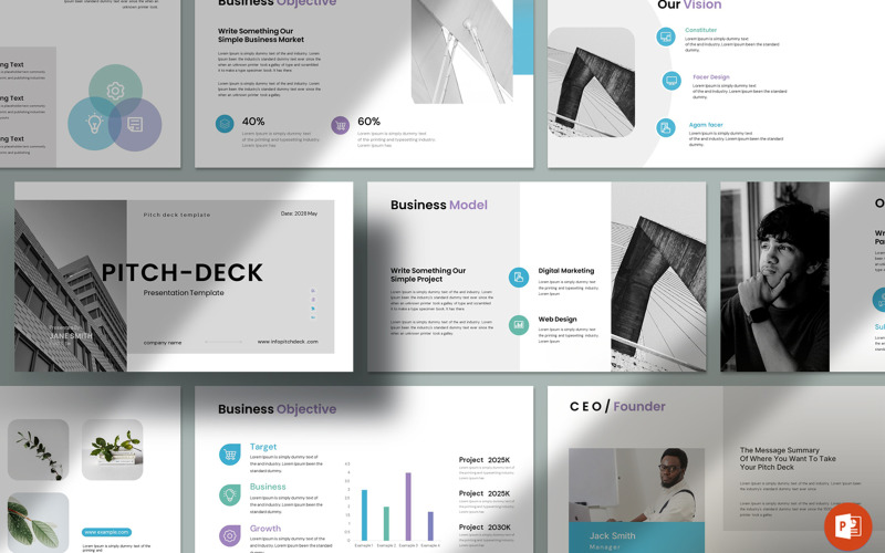 Plantilla de diseño de Pitch Deck