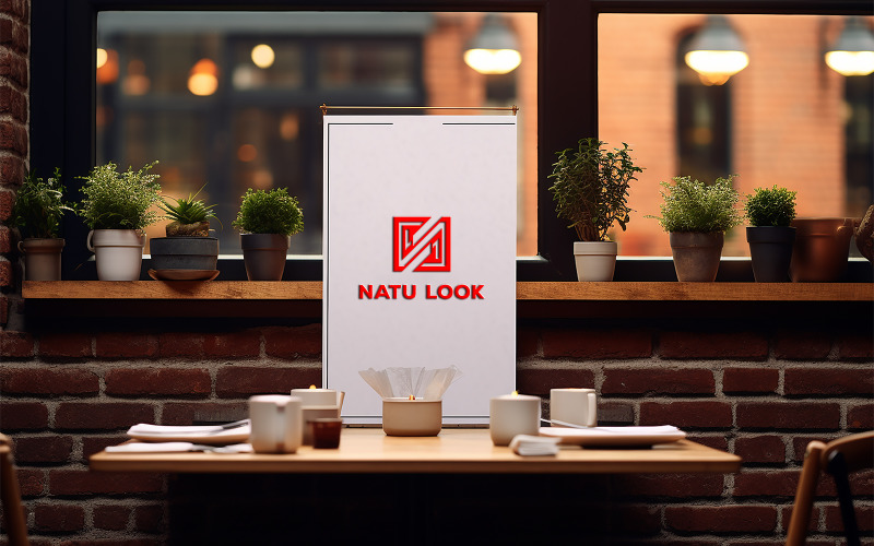 Projekt makiety logo restauracji na płótnie