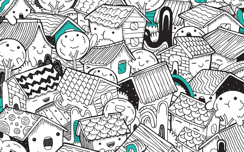 Місто Doodle Векторні ілюстрації