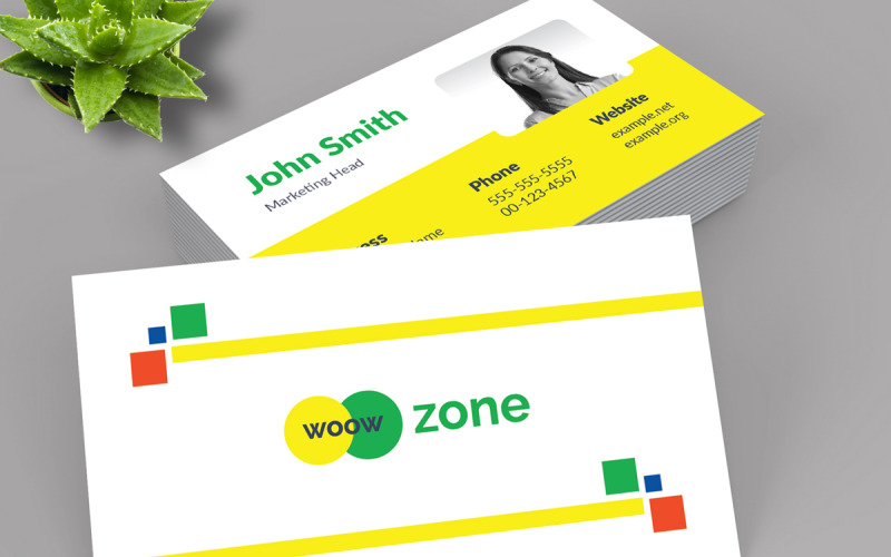 Yellow Corporate Business Card Template