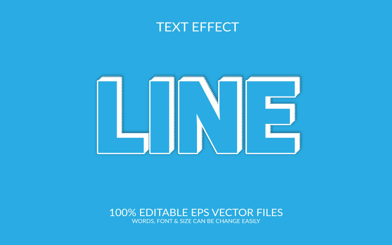 Design de modelo de efeito de texto de vetor editável em 3D de arte de linha Eps