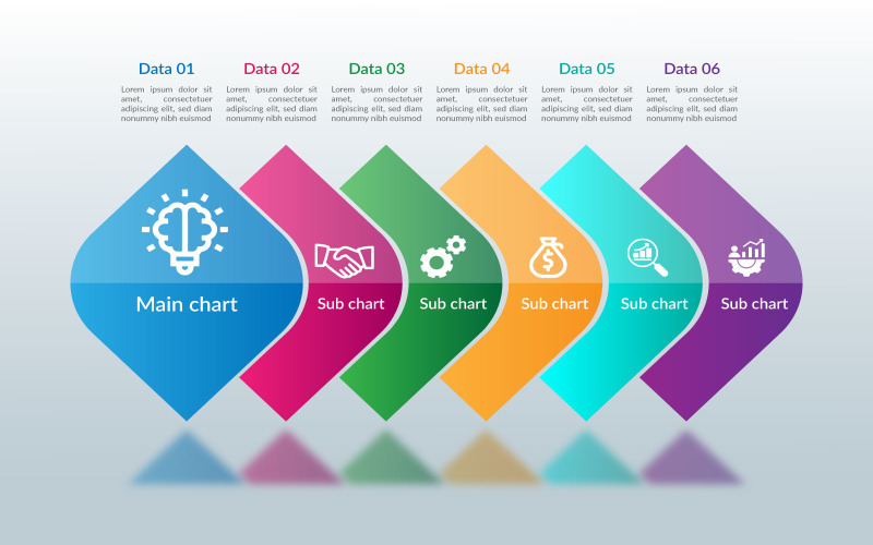 Modèle d'élément infographique vectoriel carré brillant.